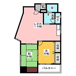 都ハイツ 2LDKの間取図画像