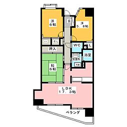 グレイス覚王山 3LDKの間取図画像