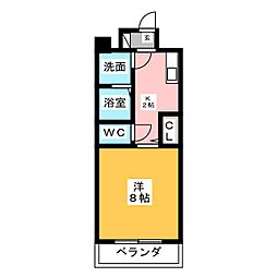 グランコート千種 1Kの間取図画像