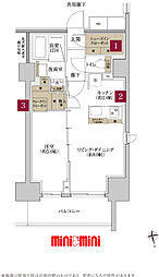 テナス池下 1LDKの間取図画像