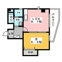 THERESIDENCEIMAIKENORTH 1LDKの間取図画像