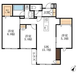 セレニティ本山 3LDKの間取図画像
