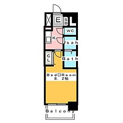 S-RESIDENCE池下西 1Kの間取図画像
