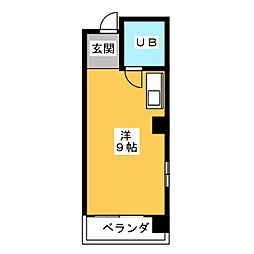 ライオンズマンション今池 ワンルームの間取図画像