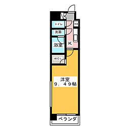 RESIDENCIAIMAIKE 1Kの間取図画像