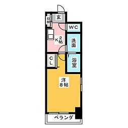 LIVCITY今池 1Kの間取図画像