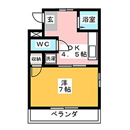 グランプラス覚王山 1DKの間取図画像