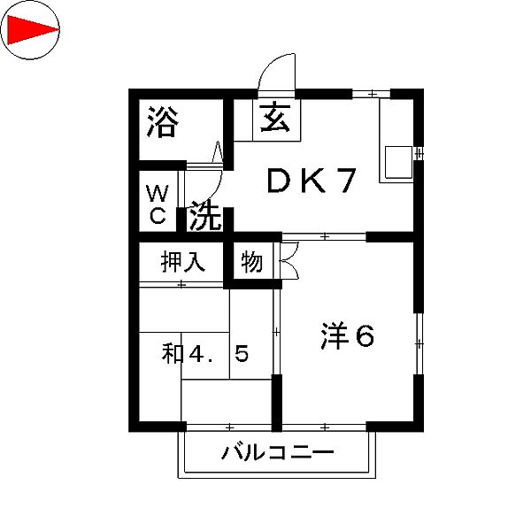 小出ハイツＣ ｜愛知県名古屋市中村区中村町２丁目(賃貸アパート2DK・2階・33.21㎡)の写真 その2