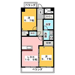 Coral5 2LDKの間取図画像