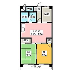 エトワール八田 2SLDKの間取図画像