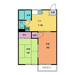 アネックス鬼頭 2DKの間取図画像