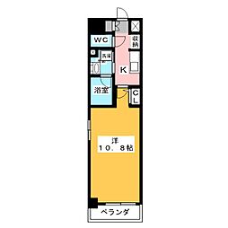 ChelseaHatta 1Kの間取図画像