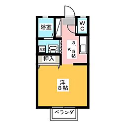 イグレック 1Kの間取図画像