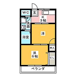 アーバニア松田 2Kの間取図画像