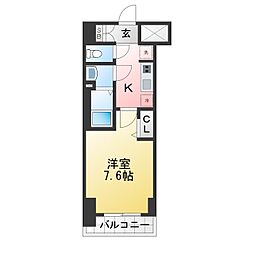 SHOKEN Residence名古屋 太閤通 1Kの間取図画像