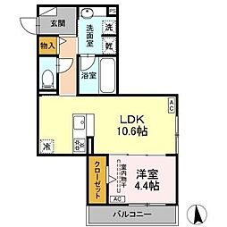 メラクラッツ 1LDKの間取図画像