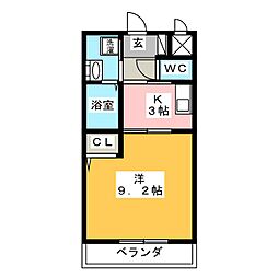 M'sメゾン 1Kの間取図画像