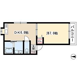 エクセレント日吉 1DKの間取図画像