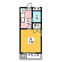 グランドハイツ 1Kの間取図画像