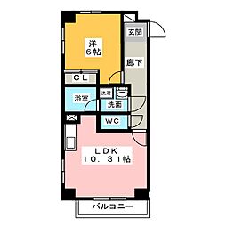 T'sDream中村公園 1LDKの間取図画像