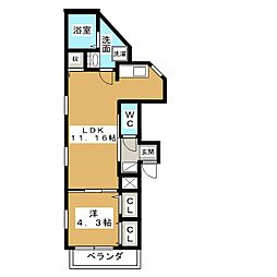 ヴァルム 1LDKの間取図画像