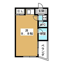 ヴィレ・ド・ソレイユ ワンルームの間取図画像