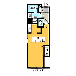 リブマックスムーン ワンルームの間取図画像