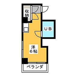 ヴィラカレッジウエスト ワンルームの間取図画像