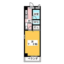 N・フラッツ浄心 1Kの間取図画像