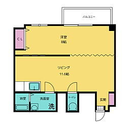 第3泰水堂ビル 2階1LDKの間取り
