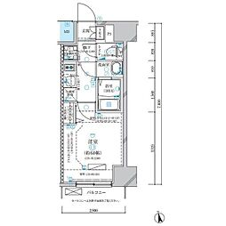ディアレイシャス名古屋浄心 4階1Kの間取り