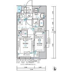 ディアレイシャス名古屋浄心 4階1LDKの間取り