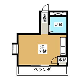 メゾンリラ 1階ワンルームの間取り