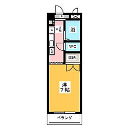 ヤマヨシマンション ワンルームの間取図画像