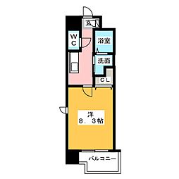NORITAKERISE 1Kの間取図画像
