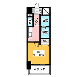 ルディアマン 1Kの間取図画像