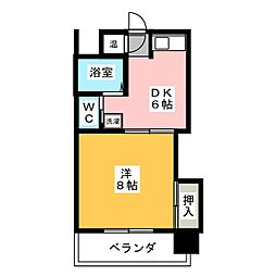 アベニュー22 9階1DKの間取り
