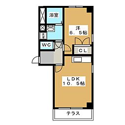 第2セントラルヴィレッジ 1階1LDKの間取り