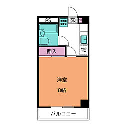 マンションサン菊井 1Kの間取図画像
