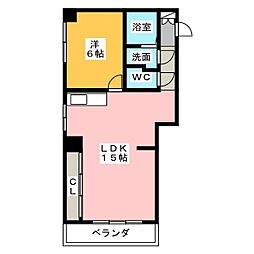 キャッスルビレッジ 1LDKの間取図画像