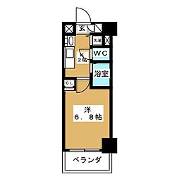 ライジングコート名古屋駅前東 1Kの間取図画像