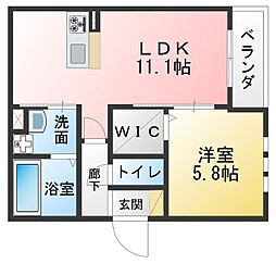 Sun Ring Joshin 1LDKの間取図画像