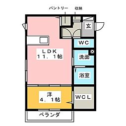 プラム5 1LDKの間取図画像