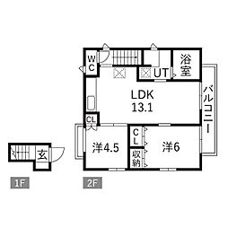 ファミリア浄心 2LDKの間取図画像