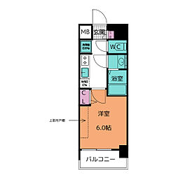 プレサンス名古屋ルクソリア 1Kの間取図画像