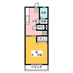 紅屋ビル 1DKの間取図画像