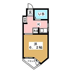 カーサ浄心 ワンルームの間取図画像