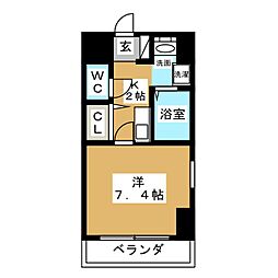 ハイツ上更 1Kの間取図画像
