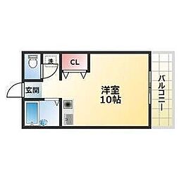 センチュリーヴィレッジ1 ワンルームの間取図画像