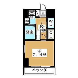 ハイツ上更 1Kの間取図画像